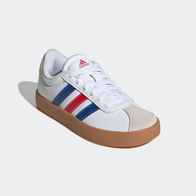 Sneaker ADIDAS SPORTSWEAR "VL COURT 3.0 KIDS", Gr. 39, cloud weiß, royal blau, better scarlet, Synthetik, Leder, sportlich, Schuhe, inspiriert vom Design des adidas samba Image