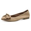Ballerina TAMARIS, Damen, Gr. 37, braun (hellbraun), Ziegenveloursleder, unifarben, modisch, Schuhe, Blockabsatz, Businessschuh, Schlupfschuh hat eine schmale Form