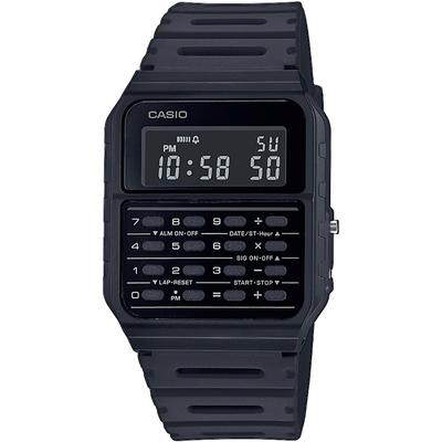 Chronograph CASIO VINTAGE, schwarz (schwarz, schwarz), Armbanduhren, Damen, Quarzuhr, Armbanduhr, Damen, Herren, retro, Taschenrechner, digital Image
