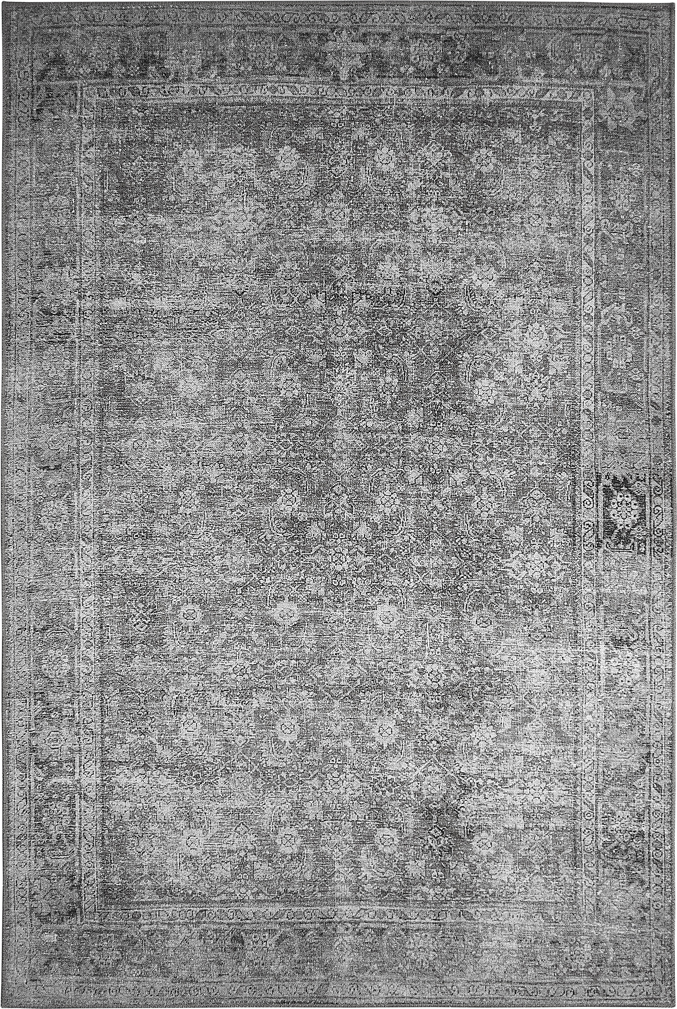 Teppich LUXOR LIVING "LAGERRÄUMUNG", grau (anthrazit), B:80cm H:5mm L:150cm, Kunstfaser, Teppiche, Teppich, Sonderposten, moderne Vintage Designs, Orient Optik, mit Bordüre