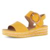 Keilsandalette GABOR, Damen, Gr. 40, gelb, Nubukleder, unifarben, modisch, Schuhe, Sommerschuh, Sandale, Keilabsatz, mit großer Zierschnalle