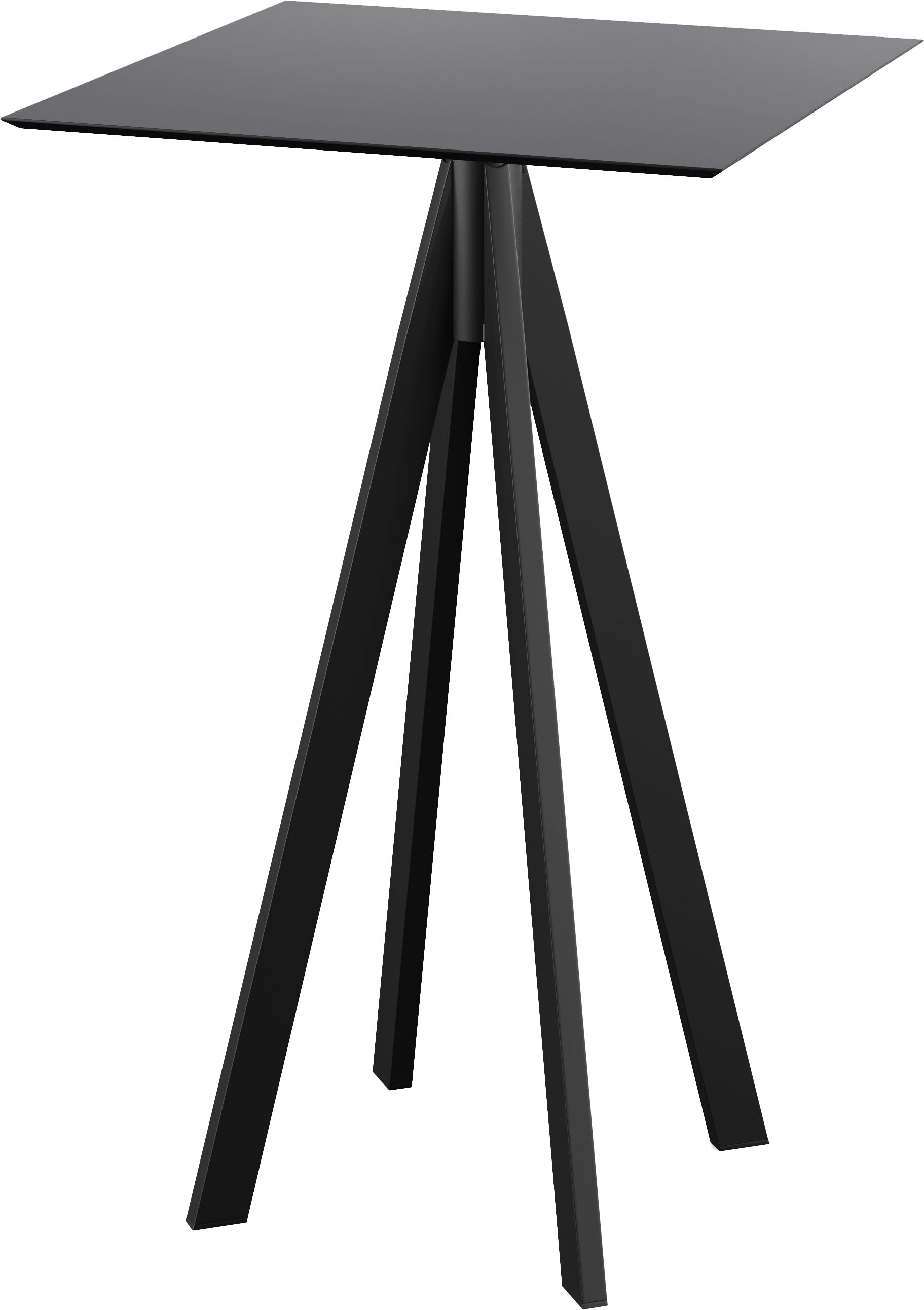 Klapptisch ESSENTIALS "Infinity", schwarz (schwarz, schwarz, schwarz), B:70cm H:109,2cm T:70cm, Stahl/HPL Tischplatte, Tische, in verschiedenen Ausführungen