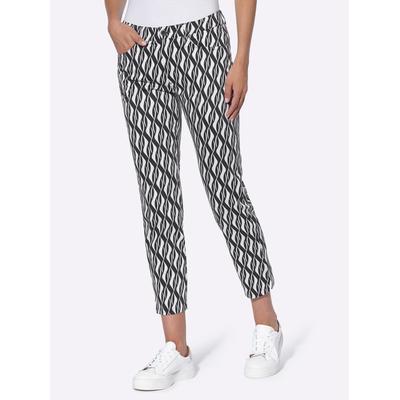 Webhose HEINE, Damen, Gr. 36, Normalgrößen, schwarz-weiß (schwarz, weiß, bedruckt), 97% Baumwolle, 3% Elasthan, gemustert, 7/8-Länge, Hosen Image