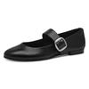 Ballerina TAMARIS, Damen, Gr. 36, schwarz, Leder, Lederimitat, klassisch, Schuhe, Blockabsatz, Businesschuh mit großer, verstellbarer Schnalle