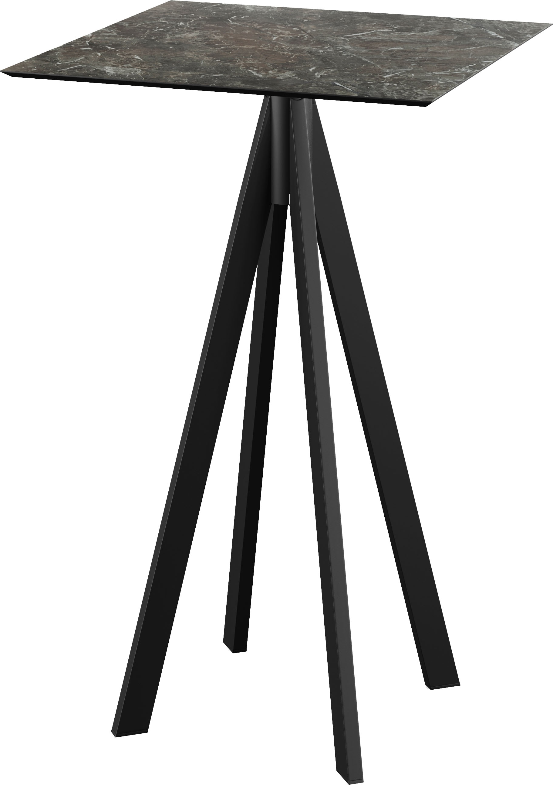Klapptisch ESSENTIALS "Infinity", schwarz (schwarz, galaxy marble, schwarz), B:70cm H:109,2cm T:70cm, Stahl/HPL Tischplatte, Tische, in verschiedenen Ausführungen