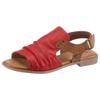 Riemchensandale MUSTANG SHOES, Damen, Gr. 40, rot (rot, braun), Lederimitat, klassisch, Schuhe, Sommerschuh, Sandalette, Blockabsatz, mit Klettverschluss