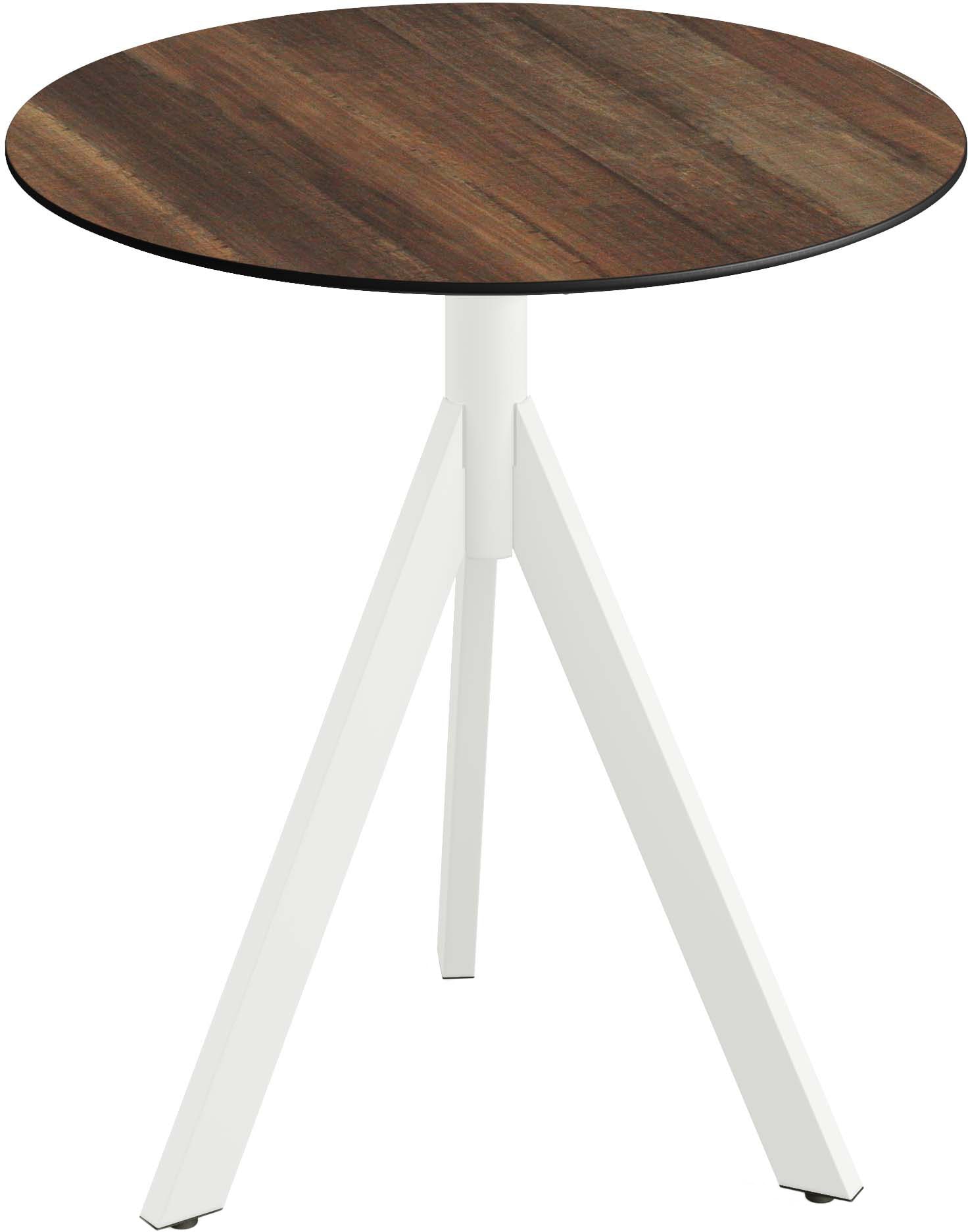 Klapptisch ESSENTIALS "Infinity", weiß (weiß, tropical wood, weiß), B:70cm H:74cm T:70cm, Pulverbeschichteter Stahl + HPL Tischplatte, Tische, in verschiedenen Ausführungen Image