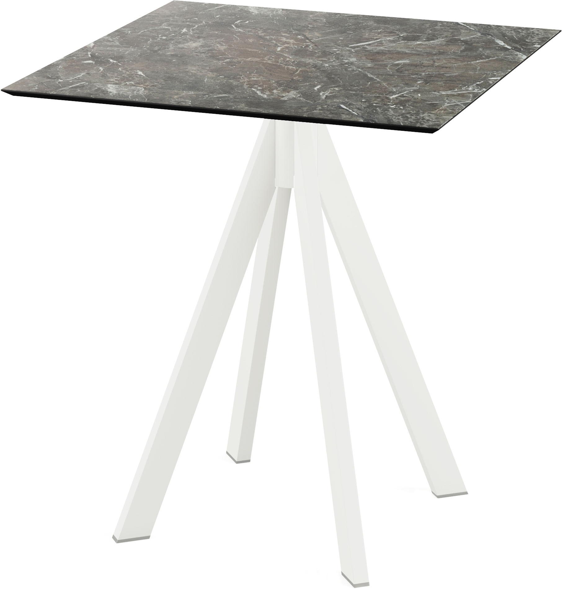 Klapptisch ESSENTIALS "Infinity", weiß (weiß, galaxy marble, weiß), B:70cm H:73,2cm T:70cm, Stahl/HPL Tischplatte, Tische, in verschiedenen Ausführungen
