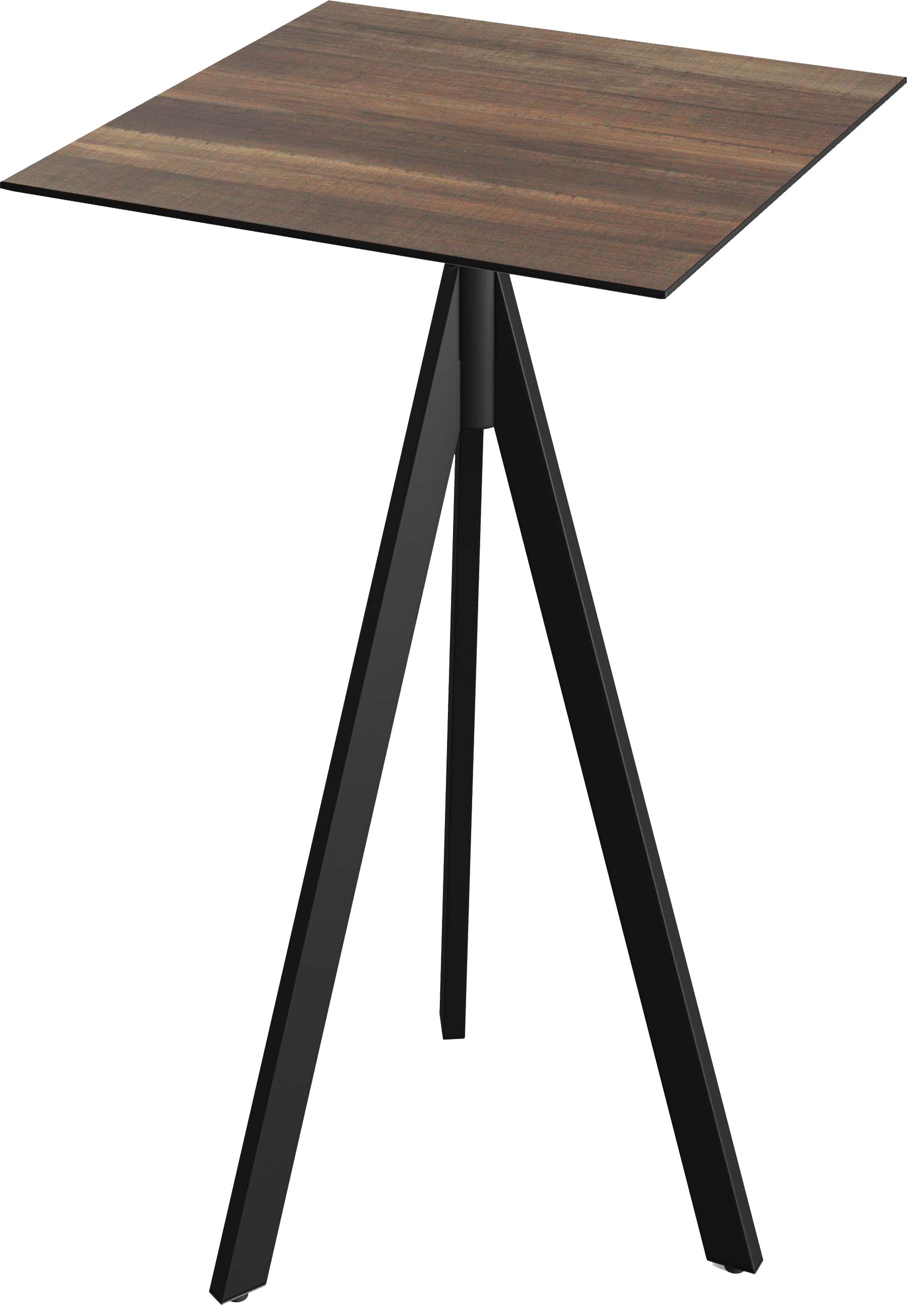 Klapptisch ESSENTIALS "Infinity", schwarz (schwarz, tropical wood, schwarz), B:70cm H:110cm T:70cm, Pulverbeschichteter Stahl + HPL Tischplatte, Tische, in verschiedenen Ausführungen