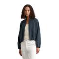 Kurzjacke MARC O'POLO "aus TENCEL™ Lyocell-Leinen-Mix", Damen, Gr. 44, muted blau, Obermaterial: 90% Lyocell, 10% Leinen; Füllung: 100% Nicht verfügbar; Futter: 100% Viskose, unifarben, casual, regular fit, Langarm elastischer Bund, Jacken