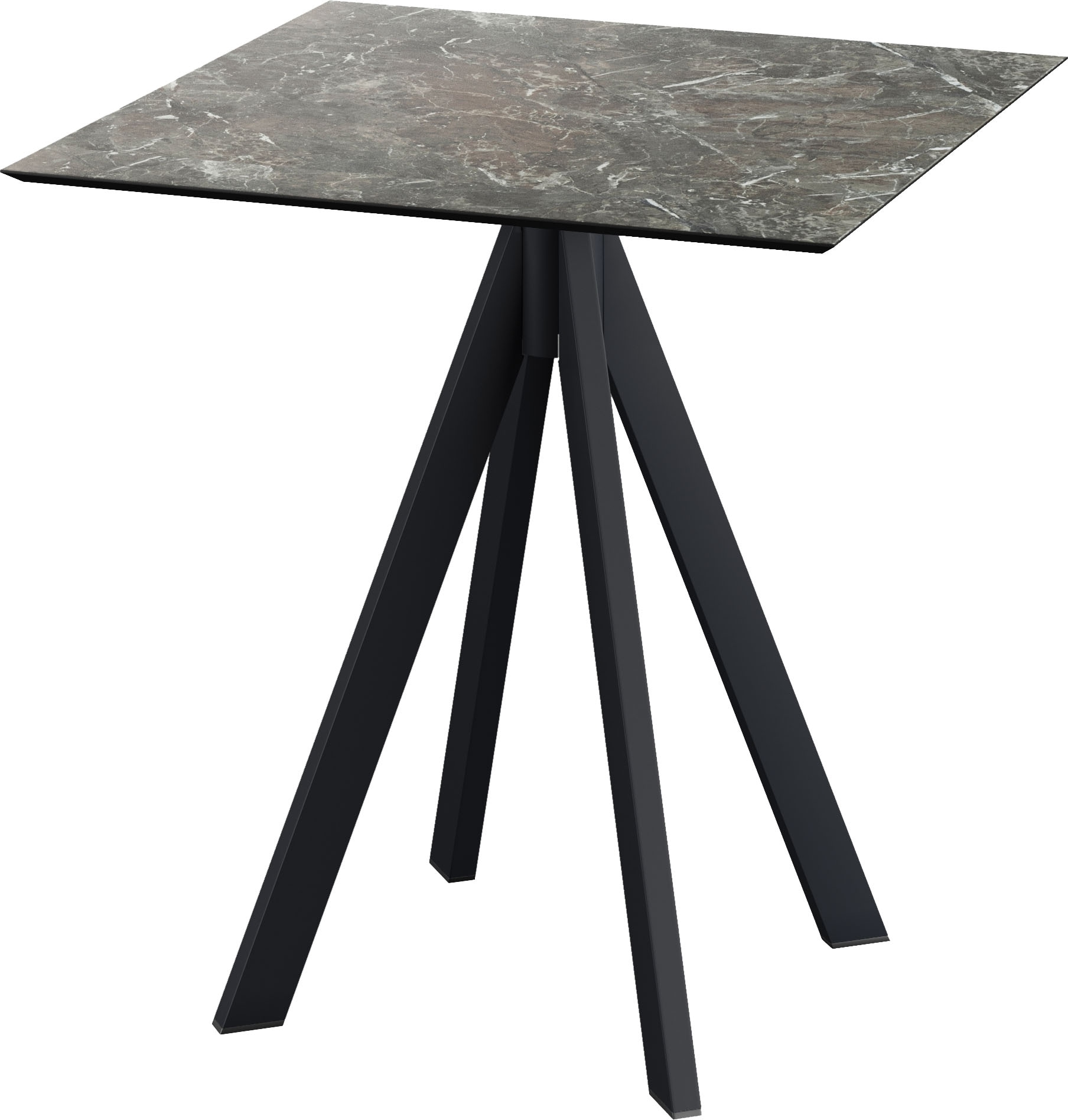 Klapptisch ESSENTIALS "Infinity", schwarz (schwarz, galaxy marble, schwarz), B:70cm H:73,2cm T:70cm, Stahl/HPL Tischplatte, Tische, in verschiedenen Ausführungen