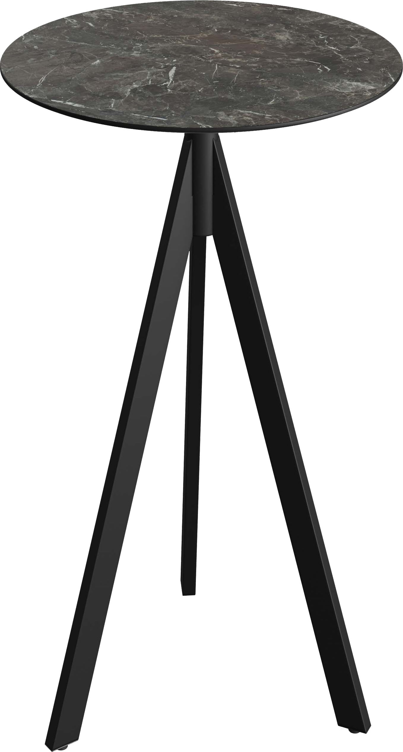 Klapptisch ESSENTIALS "Infinity", schwarz (schwarz, galaxy marble, schwarz), B:70cm H:110cm T:70cm, Pulverbeschichteter Stahl + HPL Tischplatte, Tische, in verschiedenen Ausführungen