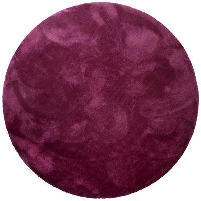 Teppich HOMIE LIVING "Pisa", violett pink, H:25mm Ø:200cm, Polyester, Teppiche, Hochflor, Microfaser, uni, weich, Shaggy, Wohnzimmer, Schlafzimmer Image