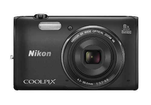 Nikon Coolpix S5300 Compact Digital Camera - Black (16.0MP, 8x Optical Zoom) 3.0 inch LCD with Wi-Fi (Renewed)