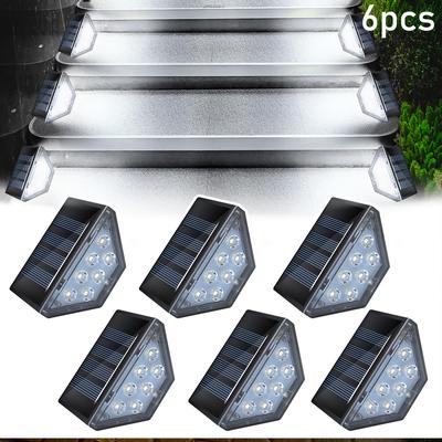 TEMU Solar Stair Light, Solar Step Lights, Fence Triangle Lights, 7led Deck Lights, Outdoor Stair Lights For Garden, Yard, Porch, Front Door, Driveway, Steps, Stairs, Passage Lighting Image