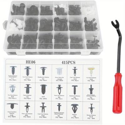 TEMU 415 Pieces Fixing Clips Set, 18 Specifications Fastening Clips Door Trim Car Attachment Clips. Image