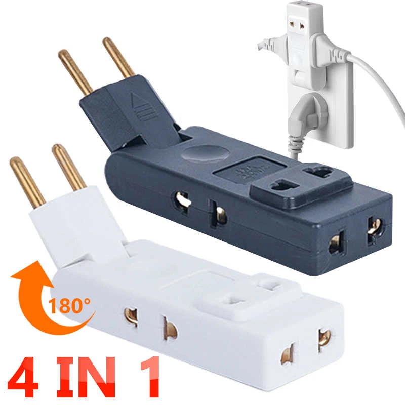 4-in-1 EU-Stecker-Verlängerungssteckdose, faltbar, Frankreich, Deutschland, Spanien, Steckerkonverter, AC-Steckdose, US-zu-EU-Stecker-Adapter, Steckdosen Image