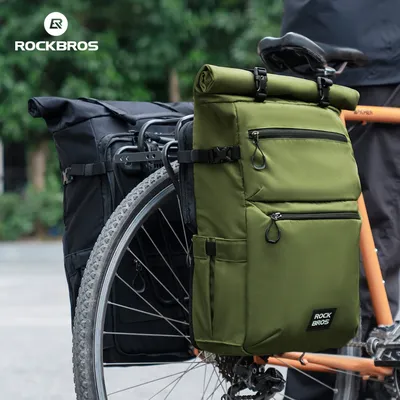 ROCKBROS Bike Pannier Bag Waterproof 11-16L Bike Rack Bag Cycling MTB Bike Rack Storage Travel Bicycle Rear Bag Backpack 1pcs