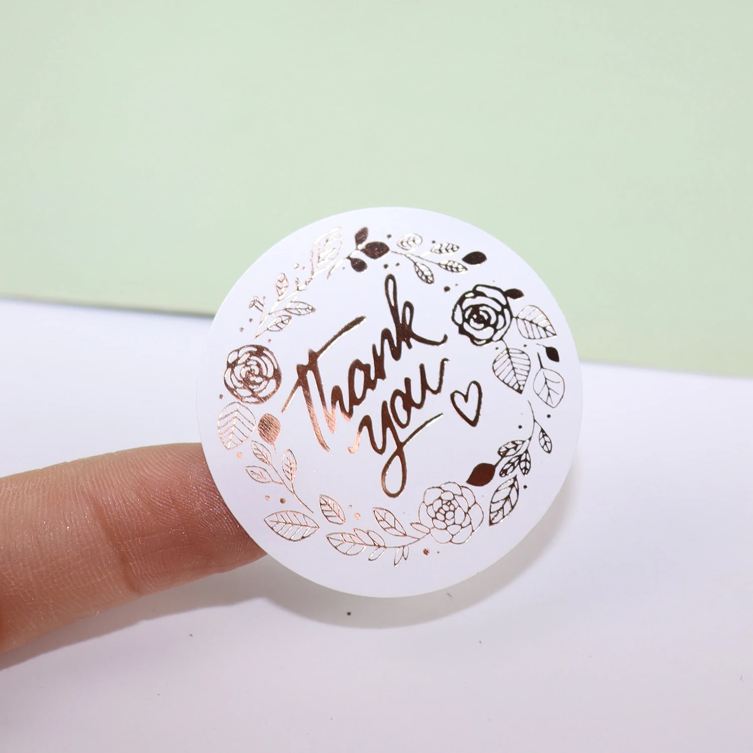 1 Rolle 500 Stück Dankeschön-Aufkleber für Hochzeit, Geschenk, Verpackung, Dekor, Umschlagaufkleber, Liebe, Roségold, Siegeletiketten, Geburtstagsfeier Image