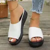 Damen-Hausschuhe aus Leder, PU-Sohle, Sandalen für Damen, sexy High-Heel-Pantoletten, Clogs, schwarze Peep-Toe-Plateau-Pantoletten, Keilsandalen, Schuhe