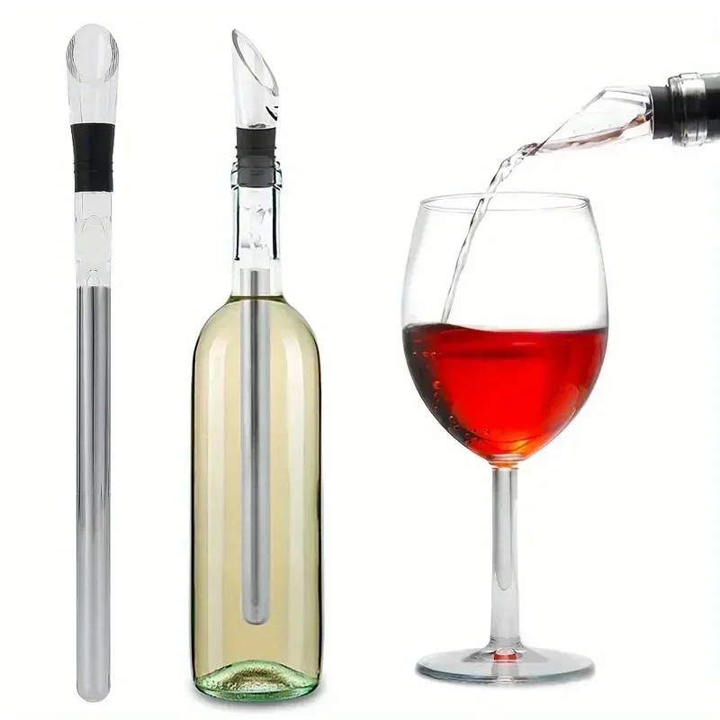 1set Eis Wein Chiller Stick Mit Weinausgießer Wein Kühlung Stick Kühler Bier Getränke Gefrorene Stick Eis Kühler bar Werkzeug Image