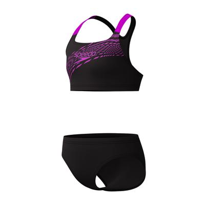 Bustier-Bikini SPEEDO, Mädchen, Gr. 152 (146), N-Gr, lila, Microfaser, Obermaterial: 80% Nylon, 20% Elasthan. Futter: 100% Polyester, sportlich, Bikini-Sets, schnell trocknend Image