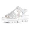 Sandalette GABOR, Damen, Gr. 38, silber (hellgrau, silberfarben), Ziegenveloursleder, Textil, Glitzer, modisch, Schuhe, Plateau, Sommerschuh, Riemchensandale mit Best Fitting-Ausstattung