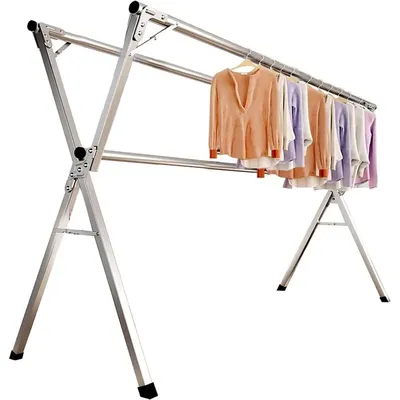 Clothes Drying Rack for Laundry Foldable Free of Installation Adjustable Stainless Steel Garment