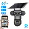 4G Solar Three Lens Security Protection Camera Surveillance Outdoor Waterproof Webcams Two Way Audio