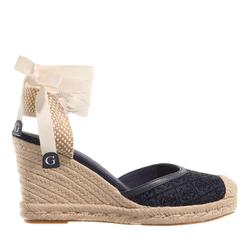 Guess Sandaletten mit Absatz - Cyrenae - Gr. 37 (EU) - in Beige - für Damen - aus Textil & Leder & Textil & Synthetisches Material