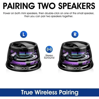 Outdoor Magnetic Bluetooth Speaker Wireless Portable Mini Travel Stereo Speaker with RGB Color Light