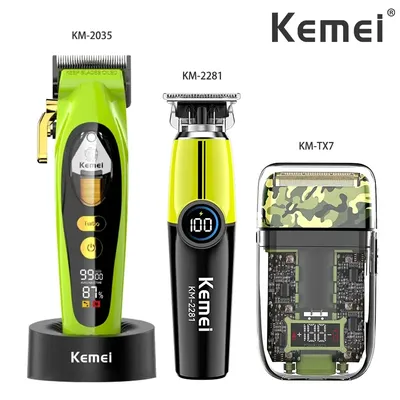Kemei KM-2035 10W Big Power Electric Hair Clippers KM-2281 Rechargeable Trimmer KM-TX7 Dry And Wet