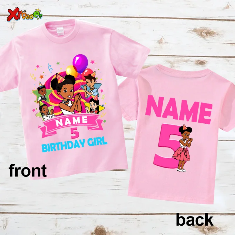 Camicia per ragazza per il 5° compleanno Abiti coordinati Magliette Camicie per bambini per feste Camicie per neonate Camicie Maglietta con nome personalizzato per il 6° compleanno