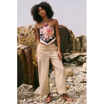 Demi Wide-Leg Trousers by free-est at Free People in Pale Peach, Size: Medium