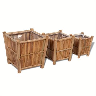 TEMU 3pcs Bamboo Raised Bed With Nylon Image