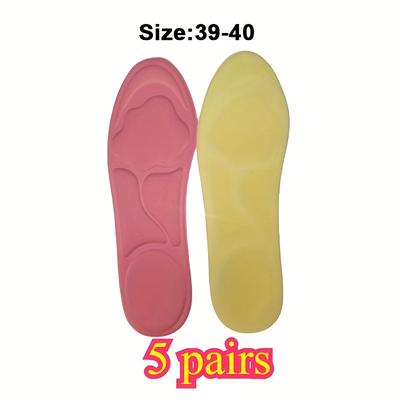 TEMU 5 Pairs Cherry Pink 6d Cloud Women's Insoles - Soft Memory Foam, Comfortable & Stylish, Ideal For Casual Attire, Everyday Insoles| Insoles|padded Insole