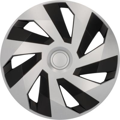 Cartrend - Radzierblenden Flow 35 cm (14 Zoll) silber schwarz 4 Stück Radkappe Image
