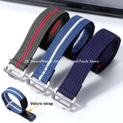 20mm 22mm Nylon Armband Militär Sport Handgelenk Band Nylon Woven Stoff Armband Männer Frauen Ersatz Image