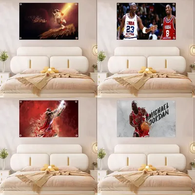 1 Stück berühmte Basketballspieler Michael Jordan Flaggen und Banner Vierloch-Flagge Polyester Image