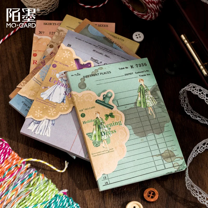 30 Stück modernes Mädchen-Themenmaterialpapier, beschreibbarer Block, dekoratives Papier für Planer, DIY, Tagebuch, Bastelbedarf