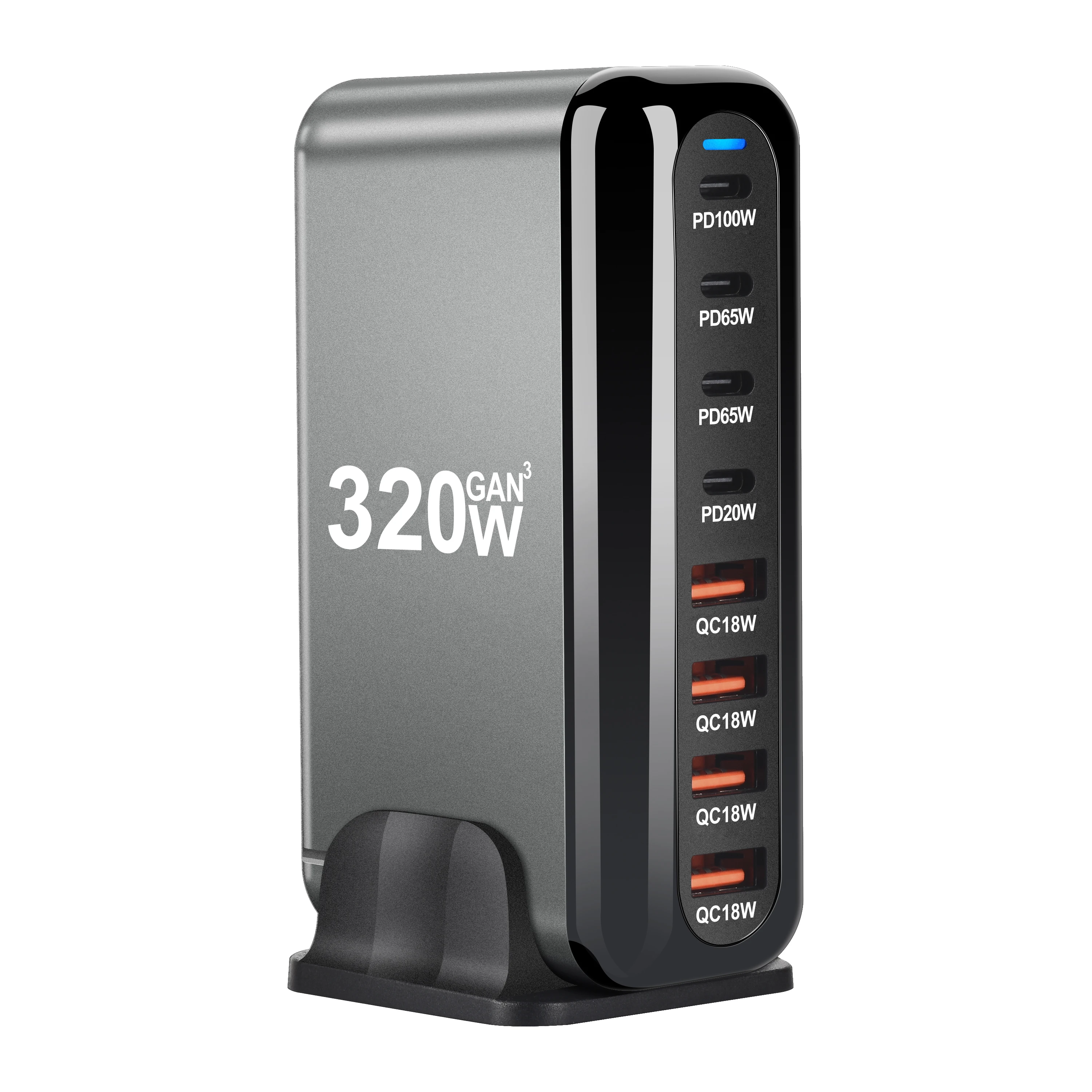 USB C Fast 320W Desktop GaN Ladegerät 8-Port USB Typ C PD Ladegerät Schnellladung 3.0 USB Typ C Schnellladegerät Mobiles USB-Ladegerät Image