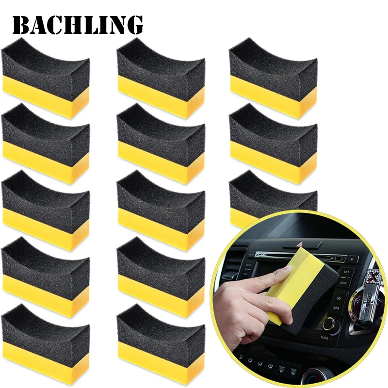 /10pcs Auto Rad bürste Reinigung Schwamm Werkzeug Reifen waschen Wischen Wachs Polieren Reifen bürsten Werkzeuge Wasser Saug schwamm Pad Image