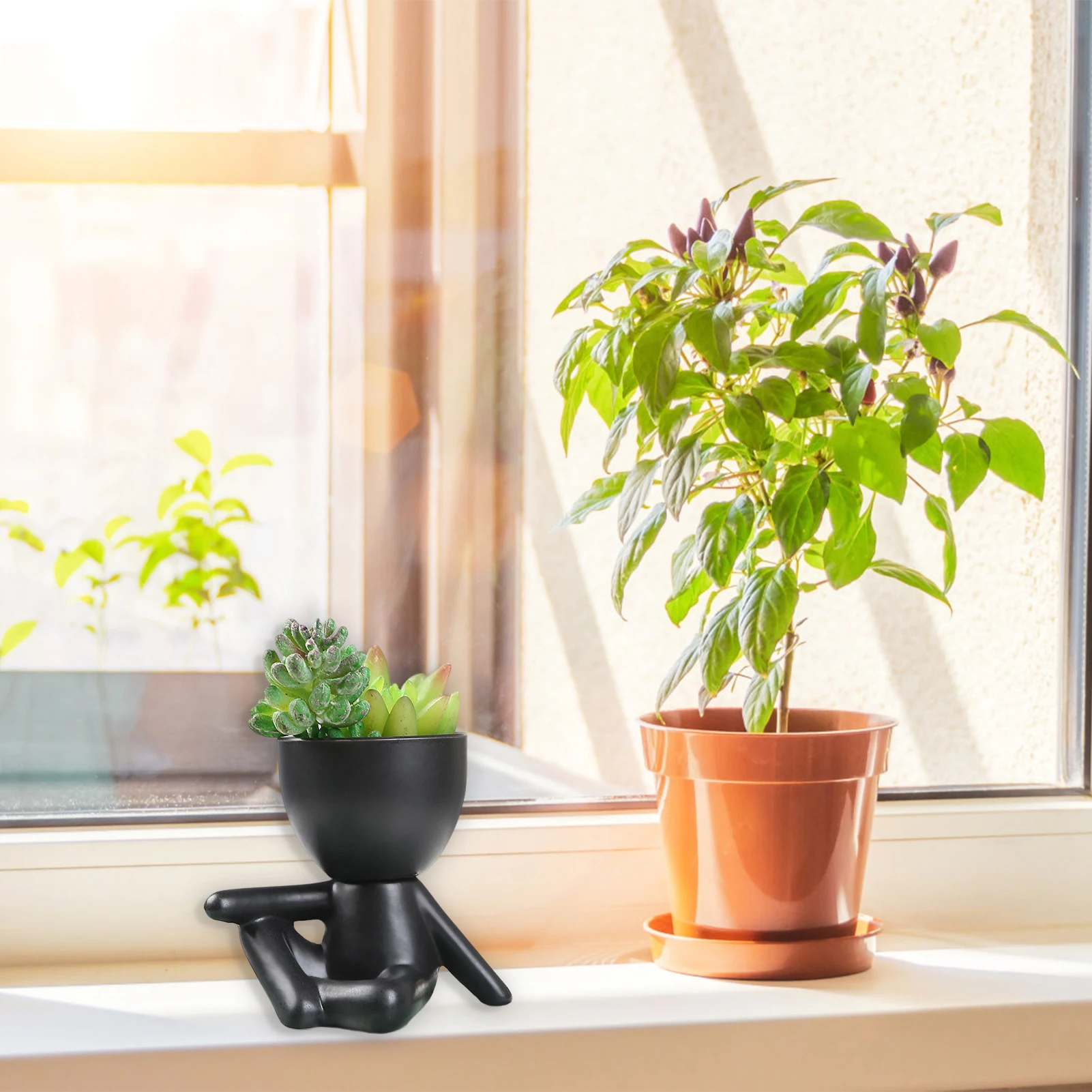 Kleiner menschlicher Modell ier pflanzen topf dekorativer Blumen pflanzer für Sukkulenten Blumen pflanzen Image
