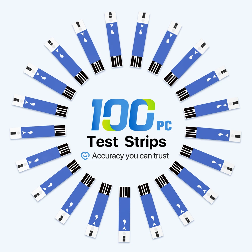 (50/100/200/300/500 Stück für G-425-2 und G-425-3) Linksun Blutzuckermessgerät, Zuckerteststreifen und Lanzetten für Diabetes-Test Image