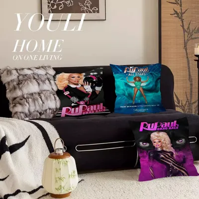 R-RuPaul Kissenbezug, Auto-Kissenbezug für Sofa, Auto, Weihnachtsgeschenk, 40 x 40 cm, 45 x 45 cm Image