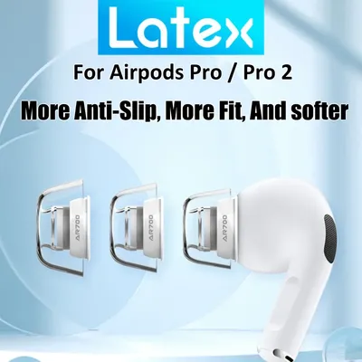 Latex-Ohrstöpsel für Apple Airpods Pro 2, Ohrstöpsel, TWS-Ohrhörer, rutschfest, verhindert Herunterfallen, Anti-Allergie für AirPods Pro/Pro 2 Image