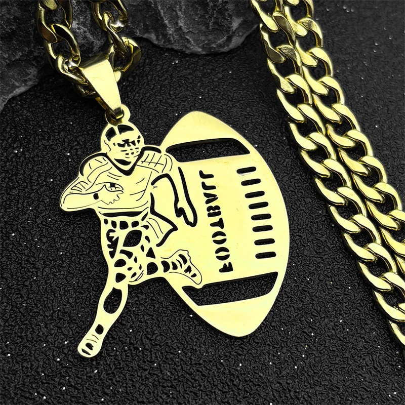 Rugby Sport Anhänger Edelstahl Gold/Silber Farbe Frauen Männer Mode Sport Schmuck Halskette Armband Zubehör Image