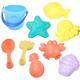 Set da 8 secchielli e palette per la sabbia da spiaggia - giocattoli da spiaggia per bambini con stampi per la sabbia, secchielli in silicone per la sabbia da spiaggia per bambini e neonati in viaggio