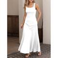 Per donna Abito maxi Abito a trapezio Abito Estivo Abito a spalle scoperte Vacanza Casual Feste Data Vestibilità regolare Tinta unica Grafico Senza Maniche Collo quadrato Nero Bianco Rosa Grigio