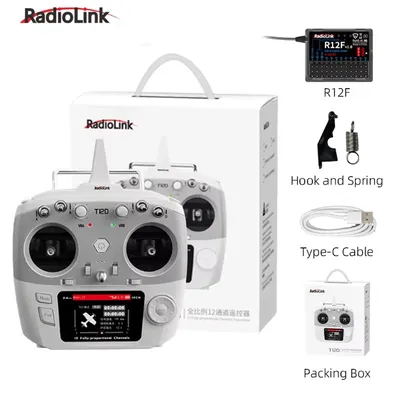 RadioLink T12D 12 Channels RC Transmitter 2.4GHz with R12F Receiver Remote Controller for FPV Drone